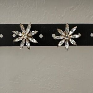 Anthropologie Crystal Flower Earrings